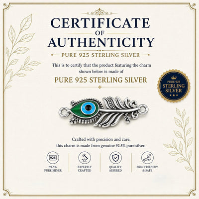 925 Sterling Silver Morpankh Rakhi for Brother | Designer Peacock Feather Rakhi | Green & Gold Thread Raksha Bandhan Gift