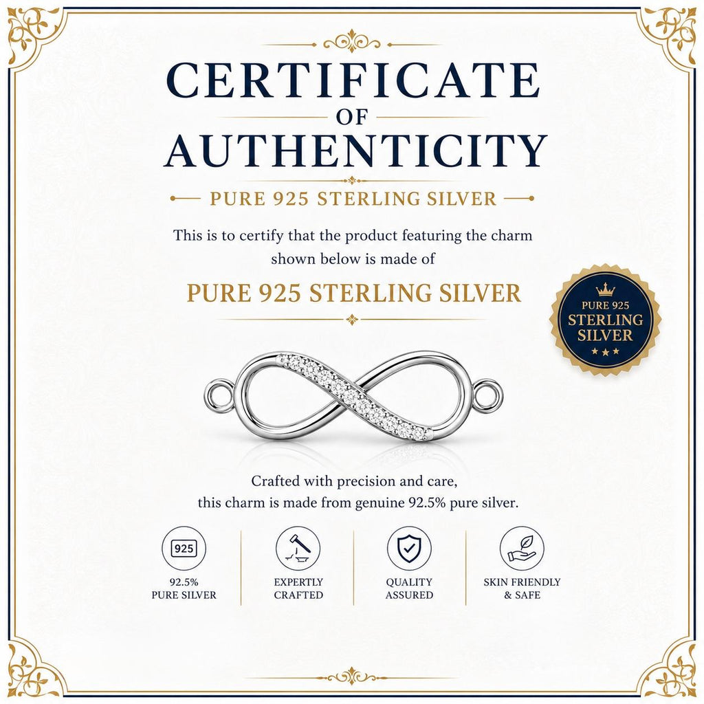 925 Sterling Silver Infinity Rakhi for Brother | Premium Blue Thread Rakhi | Elegant Infinity Charm Raksha Bandhan Gift